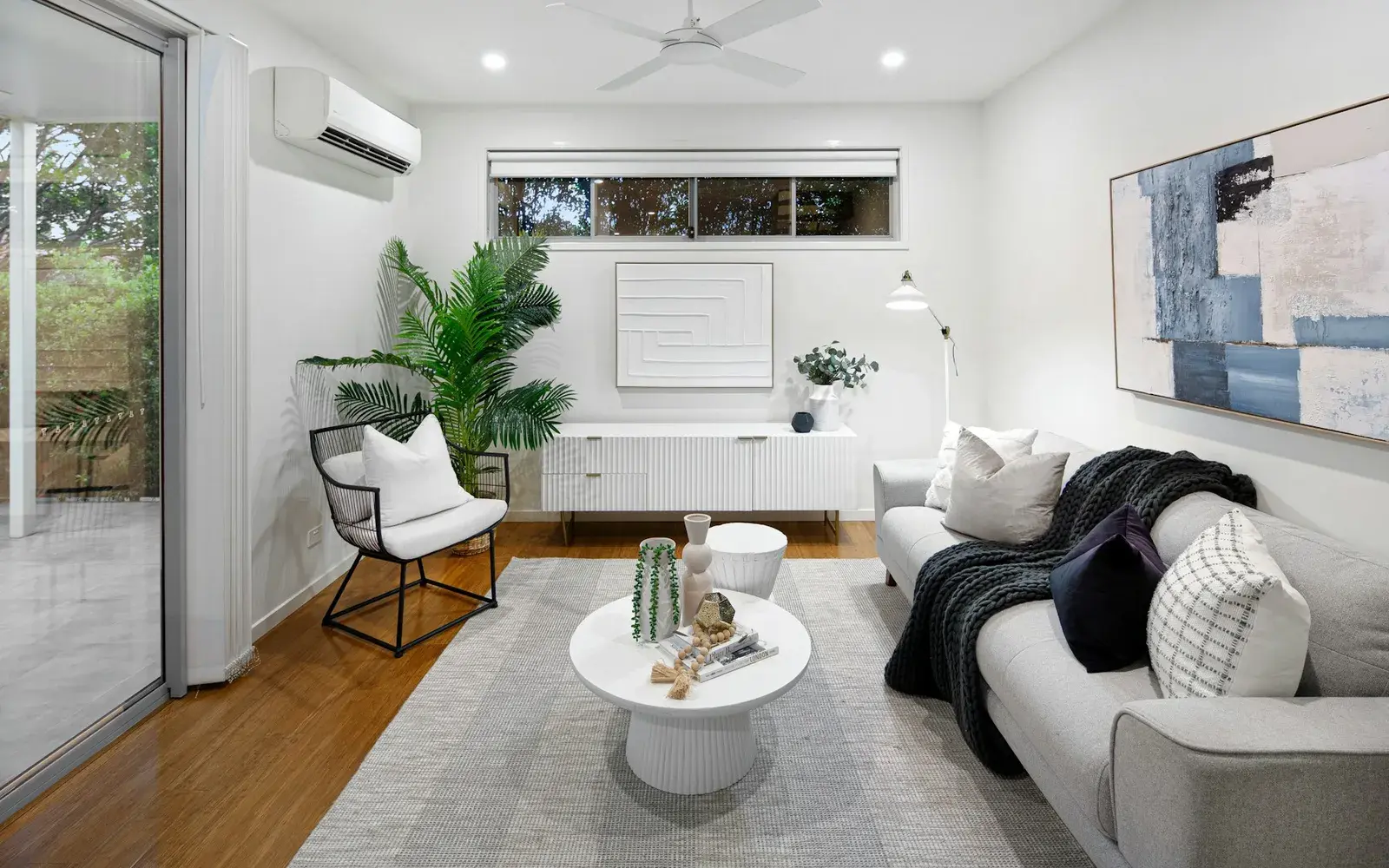 Wall-mounted ductless mini-split unit cooling a Los Angeles, CA living space
