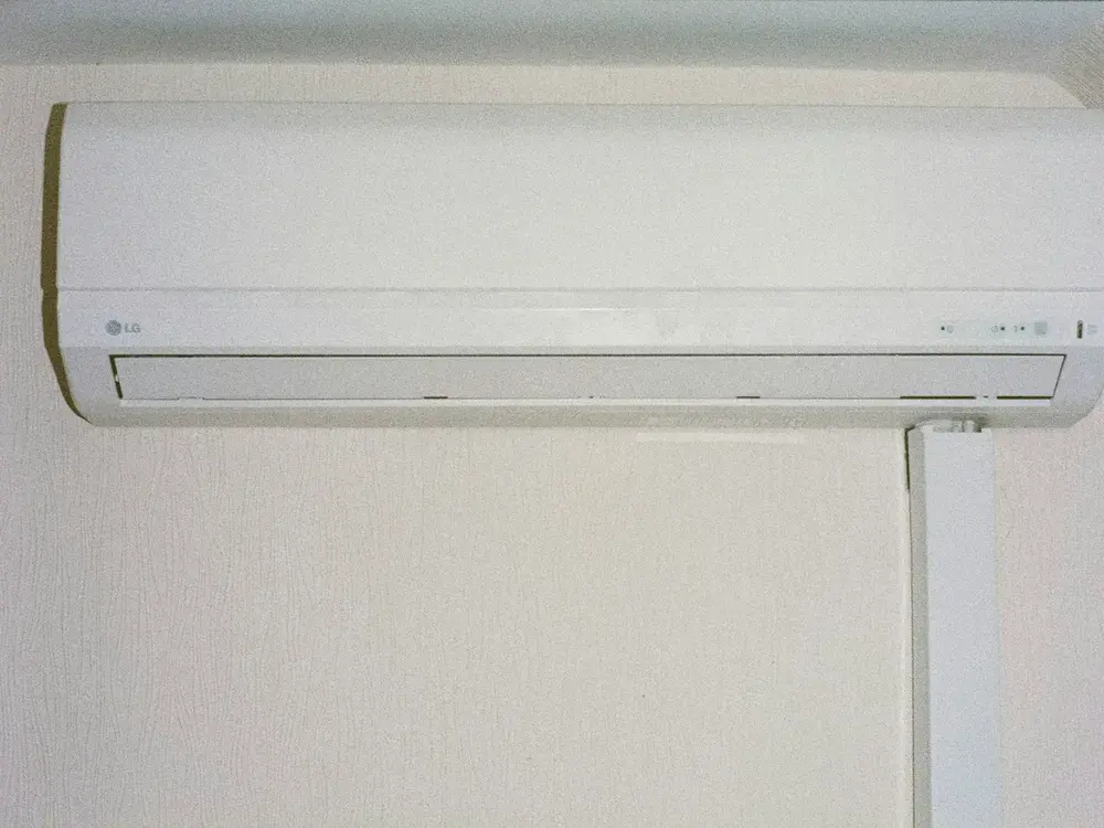 Ductless mini-split indoor unit neatly installed in a Los Angeles, CA home